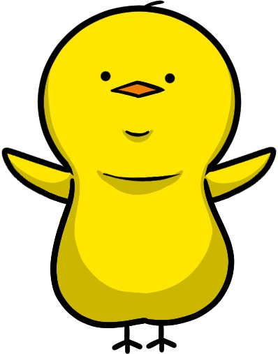 A calm little chick hatched from its egg